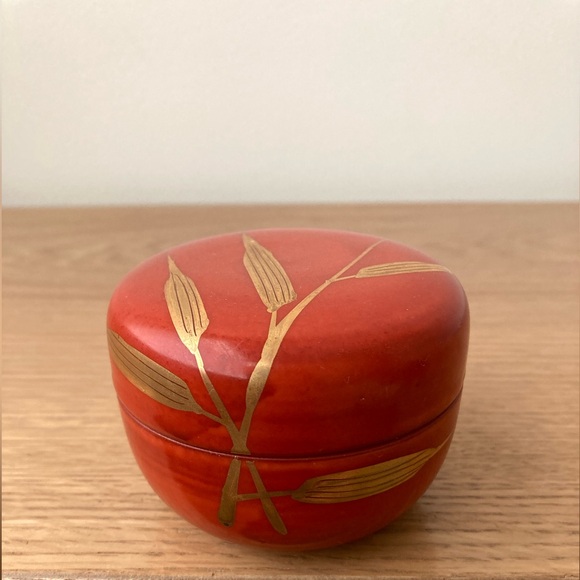 japanese ceramic terracotta red jewelry gift box trinket holder vintage pottery - Picture 3 of 8